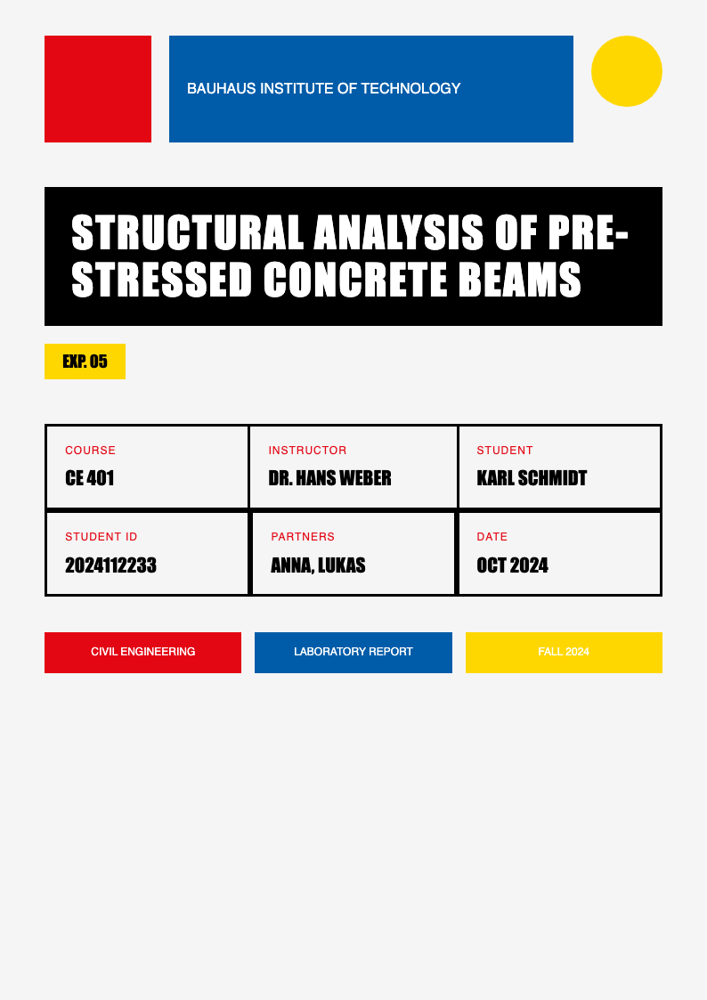 Bauhaus revival lab report cover page